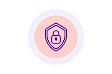 Güvenli daire simgesi, vektör, piksel mükemmel, illüstratör dosyası