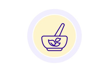 Havan ve Pestle simgesi, mutfak, araç, öğütme, ezme, düzenlenebilir vektör, piksel mükemmel, illüstratör ai dosyası