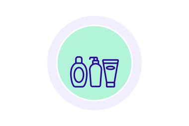 Güzellik Ürünleri simgesi, ürünler, kozmetik, cilt bakımı, makyaj, düzenlenebilir vektör, piksel mükemmel, illüstratör ai dosyası