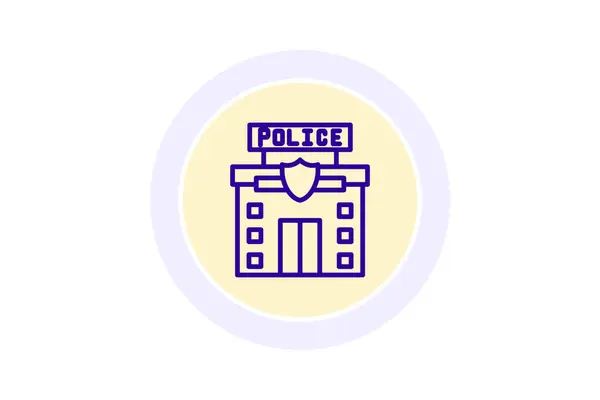 Stock vector Police station circle icon , vector, pixel perfect, illustrator file