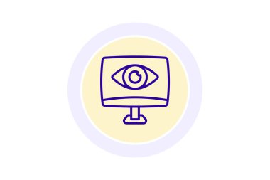 Siber İzleme çemberi simgesi, vektör, piksel mükemmel, illüstratör dosyası