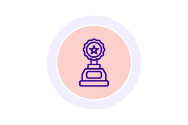 Başarı Ödülü simgesi, ödül, tanınma, mükemmellik, onur, düzenlenebilir vektör, piksel mükemmel, illüstratör ai dosyası