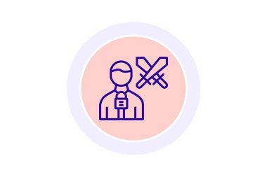 Savaş muhabiri satır simgesi, vektör, piksel mükemmel, illüstratör dosyası