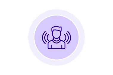 Kulaklıklı ve akıllı telefon vektör çizim tasarımlı bir adam.