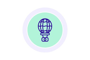 Sıcak Hava Balonu simgesi, balon, aşk, aşk, seyahat çizgisi simgesi, düzenlenebilir vektör simgesi, piksel mükemmel, illüstratör ai dosyası