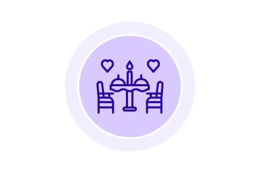 Romantik yemek ikonu, akşam yemeği, aşk, yemek, mum ışığı çizgi simgesi, düzenlenebilir vektör simgesi, piksel mükemmel, illüstratör ai dosyası