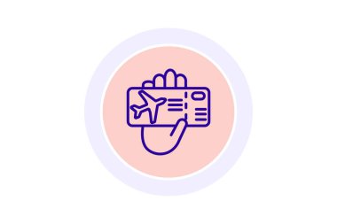 Uçuş kartı ikonu, seyahat kartı, uçuş kartı, uçuş kartı, uçuş kartı, biniş kartı uygulama hattı simgesi, düzenlenebilir vektör simgesi, piksel mükemmel, illüstratör ai dosyası