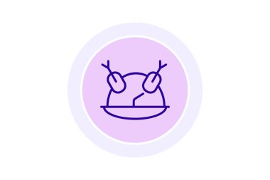 Şükran Günü hindi tabağı ikonu, hindi tabağı, ziyafet, yemek sırası ikonu, düzenlenebilir vektör ikonu, piksel mükemmel, illüstratör ai dosyası