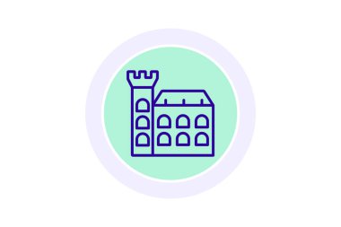 İrlanda Şatosu simgesi, kale, İrlandalı, sembol, mimari çizgi simgesi, düzenlenebilir vektör simgesi, piksel mükemmel, illüstratör ai dosyası