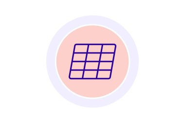 Güneş Enerjisi Izgara çizgi simgesi, vektör, piksel mükemmel, illüstratör dosyası