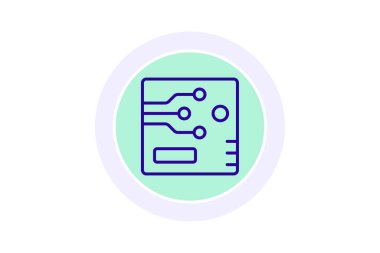 Devre Tahtası çizgi simgesi, vektör, piksel mükemmel, illüstratör dosyası