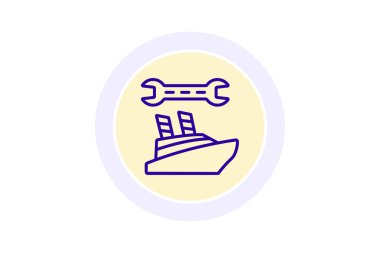 Tekne Tamir çizgisi simgesi, vektör, piksel mükemmel, illüstratör dosyası