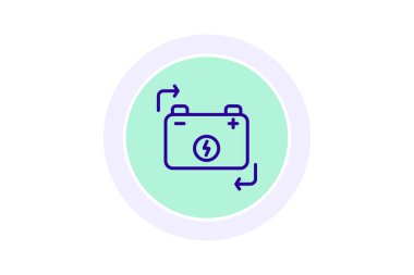 Batarya değiştirme satır simgesi, vektör, piksel mükemmel, illüstratör dosyası