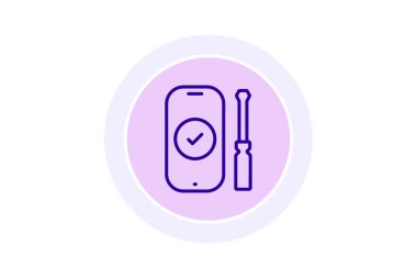 Mobil Onarım çizgisi simgesi, vektör, piksel mükemmel, illüstratör dosyası