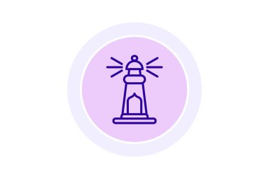 İslami Deniz feneri ikonu, deniz feneri, mimari, İslami deniz feneri mimarisi, İslami deniz feneri mimarisi, düzenlenebilir vektör simgesi, piksel mükemmel, illüstratör ai dosyası