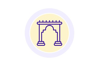 İslami Kemer simgesi, kemer, mimari, İslami mimari, İslami kemer mimari özellik çizgisi simgesi, düzenlenebilir vektör simgesi, piksel mükemmel, illüstratör ai dosyası