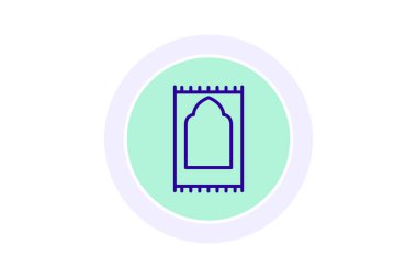 Dua simgesi, halı, islam, dua, dini halı çizgisi simgesi, düzenlenebilir vektör simgesi, piksel mükemmel, illüstratör ai dosyası