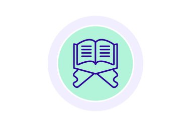 Kuran ikonu, kutsal kitap, dinsel, İslami kutsal kitap, Kuran kutsal metin satırı simgesi, düzenlenebilir vektör simgesi, piksel mükemmel, illüstratör ai dosyası