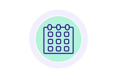 Takvim çizgisi simgesi, vektör, piksel mükemmel, illüstratör dosyası