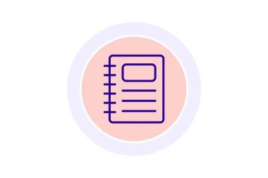 Not defteri satır simgesi, vektör, piksel mükemmel, illüstratör dosyası