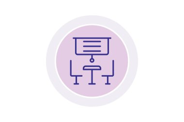 Toplantı odası satır simgesi, vektör, piksel mükemmel, illüstratör dosyası