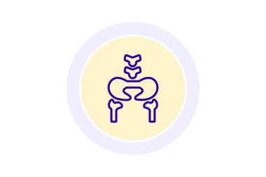 Kalça kemiği çizgi simgesi, vektör, piksel mükemmel, illüstratör dosyası