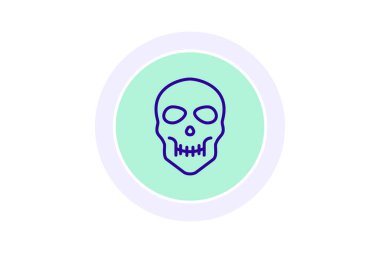 Kafatası çizgi simgesi, vektör, piksel mükemmel, illüstratör dosyası