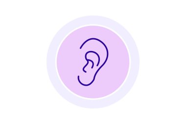 Kulak çizgisi simgesi, vektör, piksel mükemmel, resimleyici dosyası