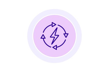 Yenilenebilir enerji hattı simgesi, vektör, piksel mükemmel, illüstratör dosyası