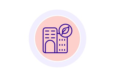 Sürdürülebilir Mimari çizgi simgesi, vektör, piksel mükemmel, illüstratör dosyası