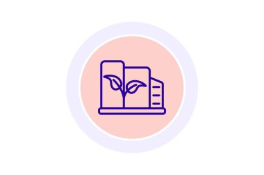 Çevre dostu şehir çizgi simgesi, vektör, piksel mükemmel, illüstratör dosyası