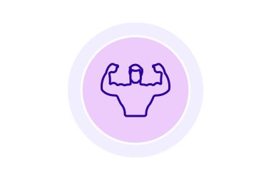 İnsan elleri mor çizgi simgesinde.