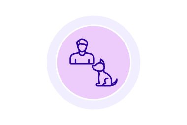 Baba ve Köpek simgesi, köpek, hayvan, baba, hayvan çizgisi simgesi, düzenlenebilir vektör simgesi, piksel mükemmel, illüstratör ai dosyası