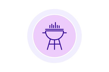 BBQ Grill simgesi, ızgara, barbekü, mangal, açık hava satırı simgesi, düzenlenebilir vektör simgesi, piksel mükemmel, illüstratör ai dosyası