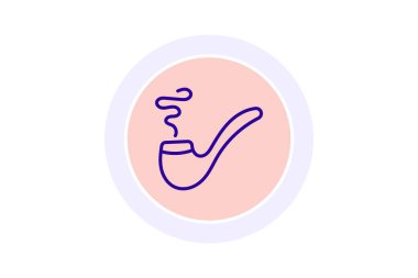 Pipe Dumanı simgesi, sigara, tütün, duman, vintage line simgesi, düzenlenebilir vektör simgesi, piksel mükemmel, illüstratör ai dosyası