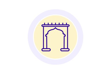 İslami Kemer simgesi, kemer, mimari, simge, İslami mimari çizgi simgesi, düzenlenebilir vektör simgesi, piksel mükemmel, illüstratör ai dosyası