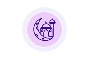 Kurban Bayramı ikonu, ay, gökyüzü, ikon, ay görme çizgisi simgesi, düzenlenebilir vektör simgesi, piksel mükemmel, illüstratör ai dosyası