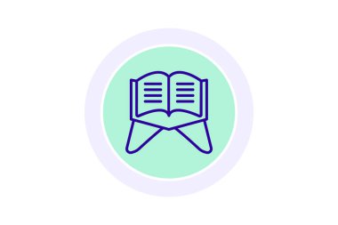 Kuran ikonu, kutsal kitap, dini, ikon, İslami yazıt satırı simgesi, düzenlenebilir vektör simgesi, piksel mükemmel, illüstratör ai dosyası
