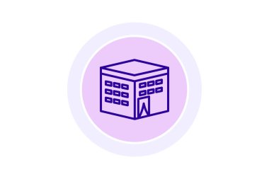 Kabe simgesi, kutsal yer, din, ikon, İslami hac çizgisi simgesi, düzenlenebilir vektör simgesi, piksel mükemmel, illüstratör ai dosyası