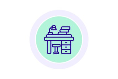 Çalışma Tablosu simgesi, tablo, masa, çalışma alanı, kurulum satırı simgesi, düzenlenebilir vektör simgesi, piksel mükemmel, çizer ai dosyası