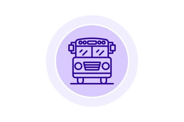 Okul servisi simgesi, otobüs, mezuniyet, kapak, çevrimiçi satır simgesi, düzenlenebilir vektör simgesi, piksel mükemmel, illüstratör ai dosyası