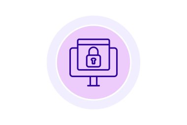 Güvenli Tarayıcı simgesi, tarayıcı, güvenlik, koruma, siber satır simgesi, düzenlenebilir vektör simgesi, piksel mükemmel, illüstratör ai dosyası