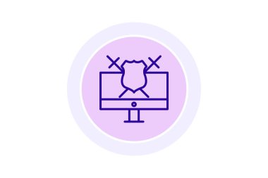 Siber Savunma simgesi, savunma, güvenlik, koruma, dijital çizgi simgesi, düzenlenebilir vektör simgesi, piksel mükemmel, illüstratör ai dosyası