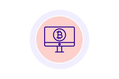 Bitcoin Cüzdan simgesi, cüzdan, kripto para birimi, dijital, güvenli satır simgesi, düzenlenebilir vektör simgesi, piksel mükemmel, illüstratör ai dosyası