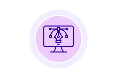 Grafik Tasarım simgesi, grafikler, grafik tasarım simgesi, grafik tasarım illüstrasyonu, grafik tasarım konsepti, düzenlenebilir vektör, piksel mükemmelliği, illüstratör ai dosyası