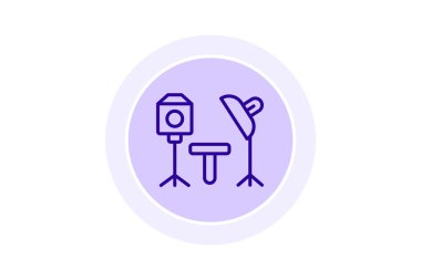 Stüdyo ikonu, tasarım stüdyosu, stüdyo ikonu, stüdyo illüstrasyonu, stüdyo konsepti, düzenlenebilir vektör, piksel mükemmel, illüstratör ai dosyası