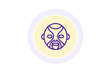 Pekin Opera Maskesi simgesi, maske, Pekin, Çince, tiyatro hattı simgesi, düzenlenebilir vektör simgesi, piksel mükemmel, illüstratör ai dosyası