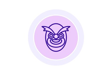 Çin Opera Maskesi simgesi, maske, Çince, tiyatro, yüz çizgisi simgesi, düzenlenebilir vektör simgesi, piksel mükemmel, illüstratör ai dosyası