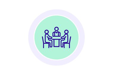 Kurumsal Toplantı simgesi, toplantı, konferans, tartışma, toplanma, düzenlenebilir vektör, piksel mükemmel, illüstratör ai dosyası