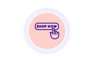 Shop Now düğme simgesi, şimdi alışveriş, düğme, eyleme çağrı, satın alma satırı simgesi, düzenlenebilir vektör simgesi, piksel mükemmel, illüstratör ai dosyası